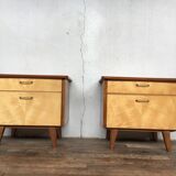 Pair of bedside table vintage compass legs
