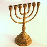 Menorah en laiton, bougeoir en laiton, vintage