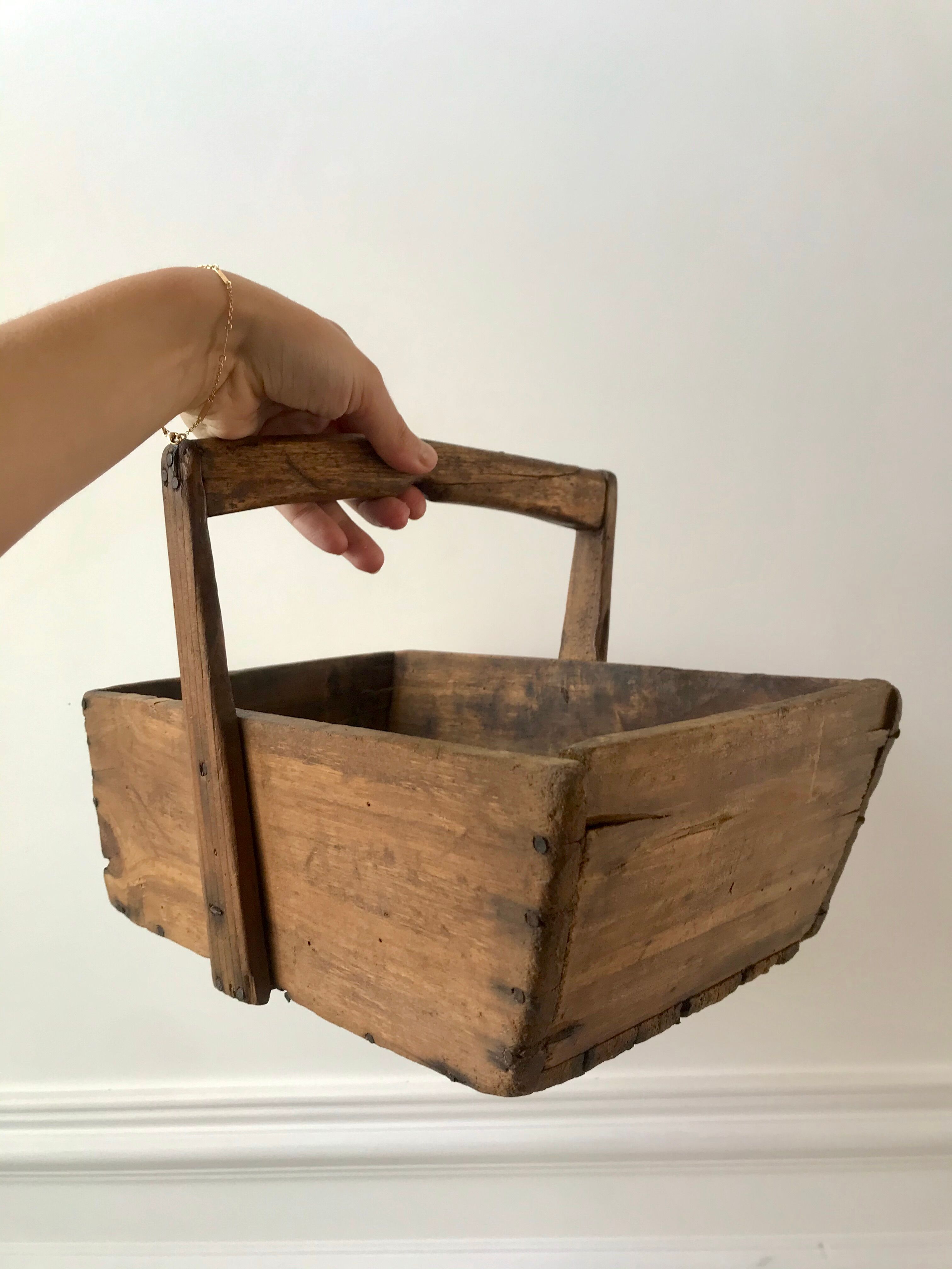 panier en bois ancien début XXème