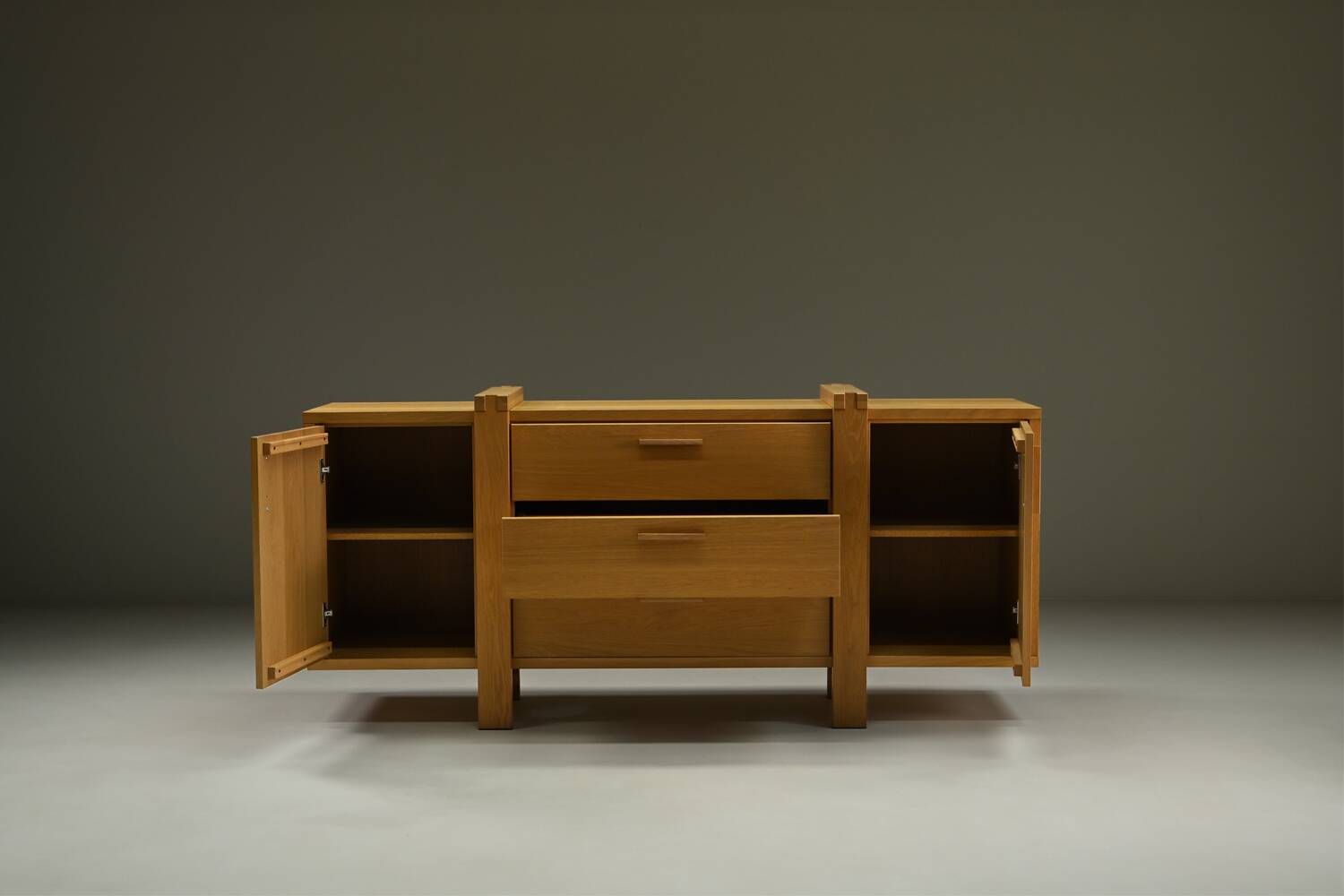 Brustalist oak sideboard, Belgium.