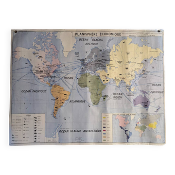 Carte scolaire, planisphère politique et économique