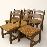 6 Guillerme et Chambron upholstered chairs. Lorraine model