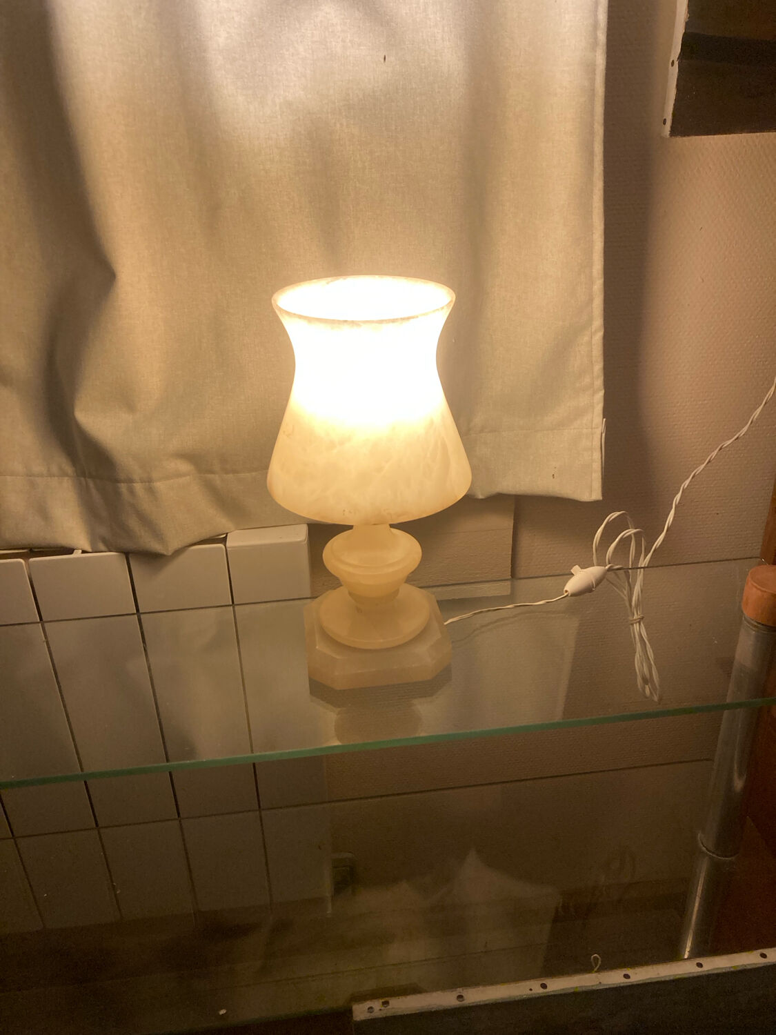 Alabaster mushroom lamp, 1940