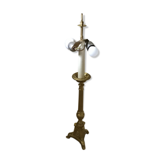 Candle spike mounted in lamp