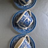 English Ironstone Tableware Ltd (EIT) "Kingswood" blue-white cups and saucers