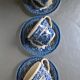 English Ironstone Tableware Ltd (EIT) "Kingswood" blue-white cups and saucers