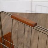 Scandinavian vintage magazine door in teak and metal 1960