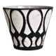 Black and white geometric ceramic planter