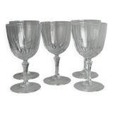 5 large crystal wine/water glasses.