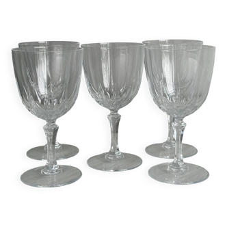 5 large crystal wine/water glasses.