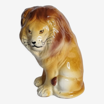 Lion en céramique émaillée, années 70