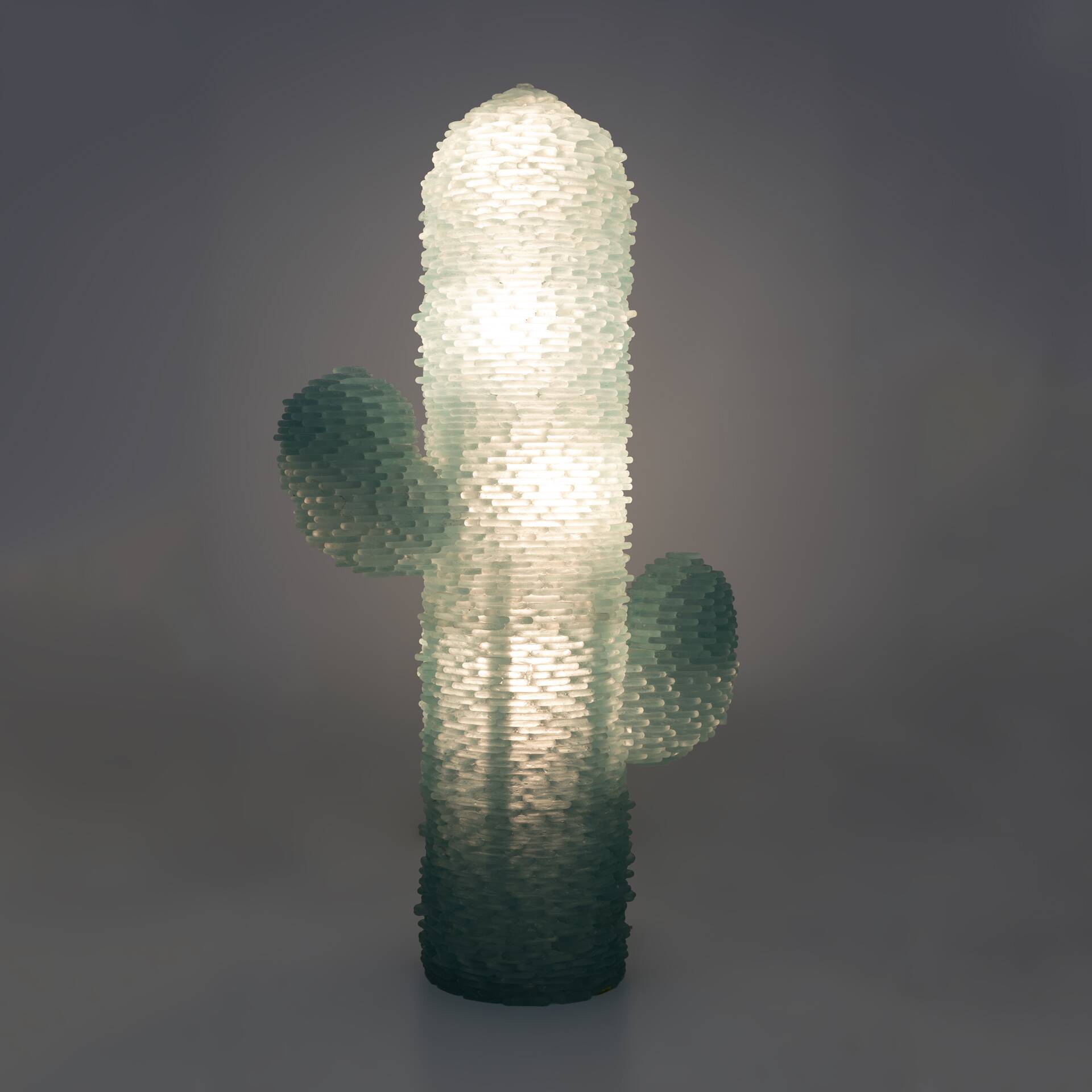 Poliarte Mid-century Modern Murano Glass Water Green Floor Lamp "Cactus"