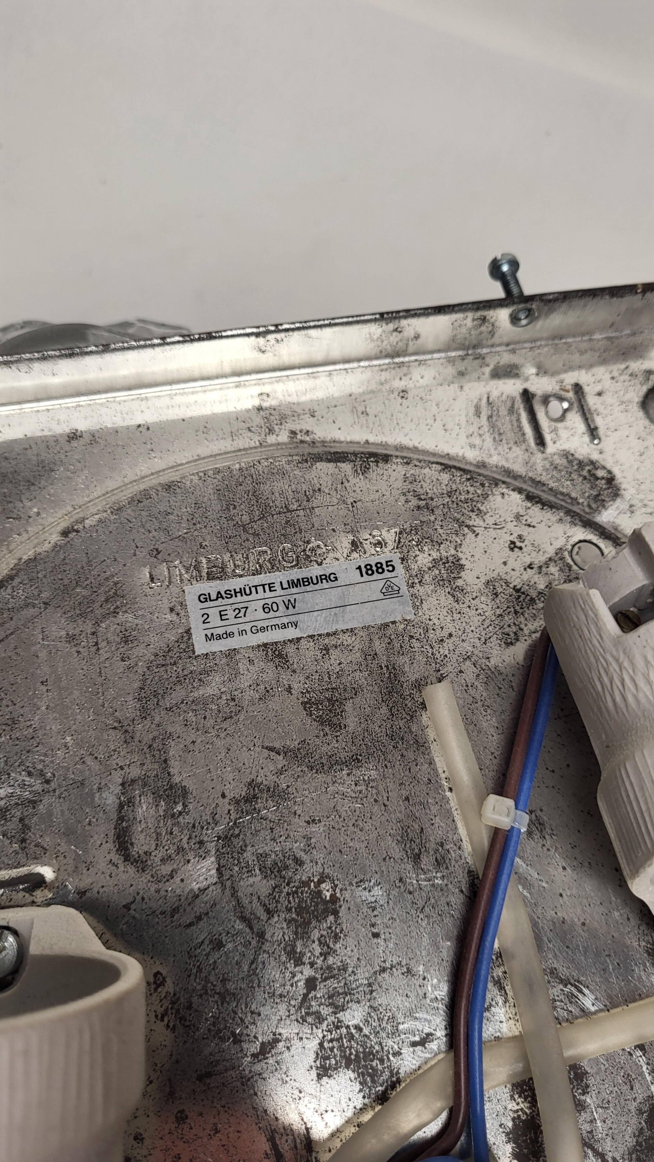 Ceiling / Wall lamp Glashutte Limburg 1960's