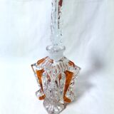 Art Deco Perfume Bottle, Pot and Tray in Transparent and Amber Glass