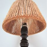 Wood lamp turned vintage rope blinds
