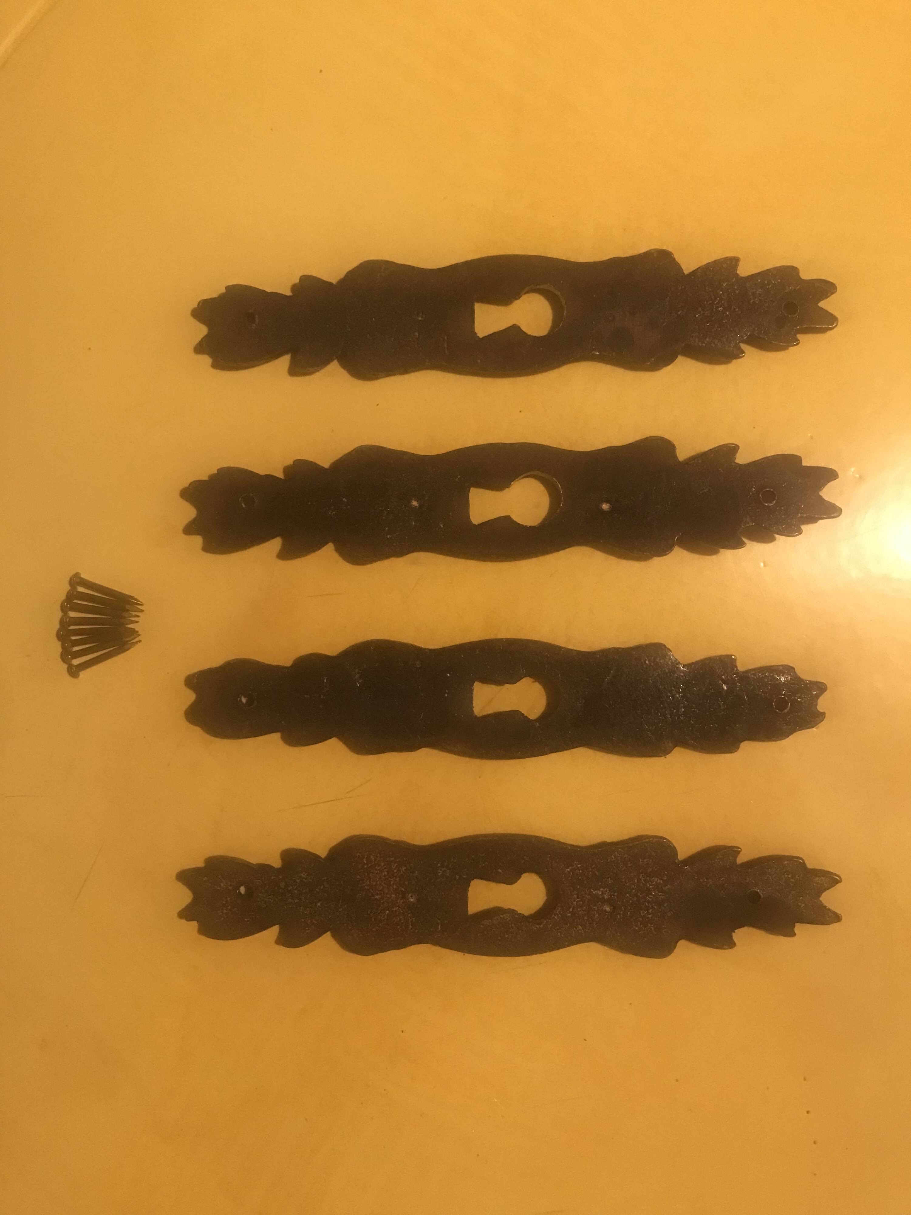 Old brass lock entry 1 set of four identical