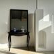 Rectangular mirror in molded blackened wood, beveled glass