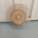 Round rattan sun mirror - 48cm