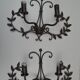 pair of grey patinated iron wall sconces