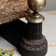 Pair of brass and cast iron ball pegs
