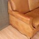 havana leather club-style sofa from the 1970s