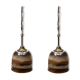Pair of ceramic glazed and brass pendant lamps, Austria 1970s
