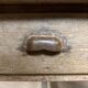 French farmhouse dining table with pine top and oak base