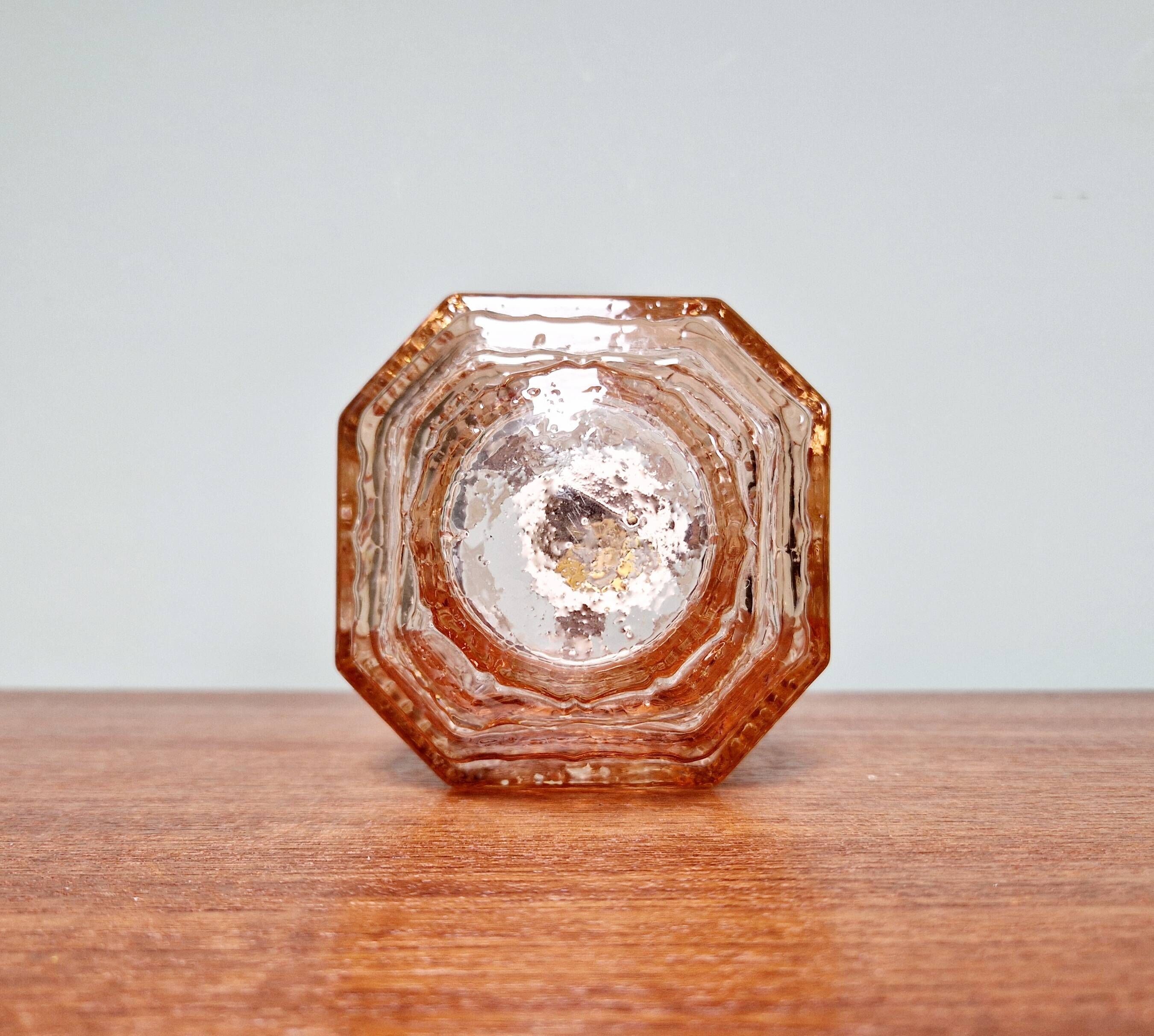 Art Deco Skyscraper Ceiling Light in Clear Pink Glass, 1920s-30s