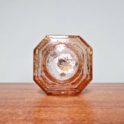 Plafonnier Art Déco Skyscraper en verre transparent rose, années 1920-30