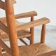 Set of 2 oak and wicker armchairs, mid-20th century.