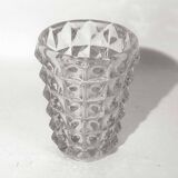 Diamond point crystal vase from the 50s height 21.5 cm