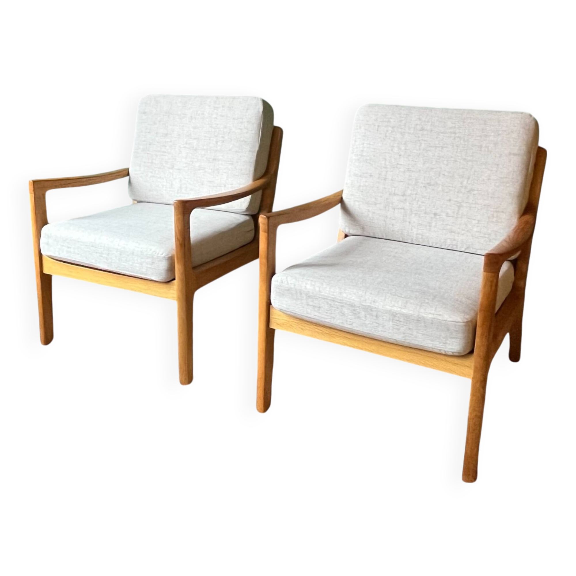 Loungesessel par Ole Wanscher pour P. Jeppesen, Set de 2