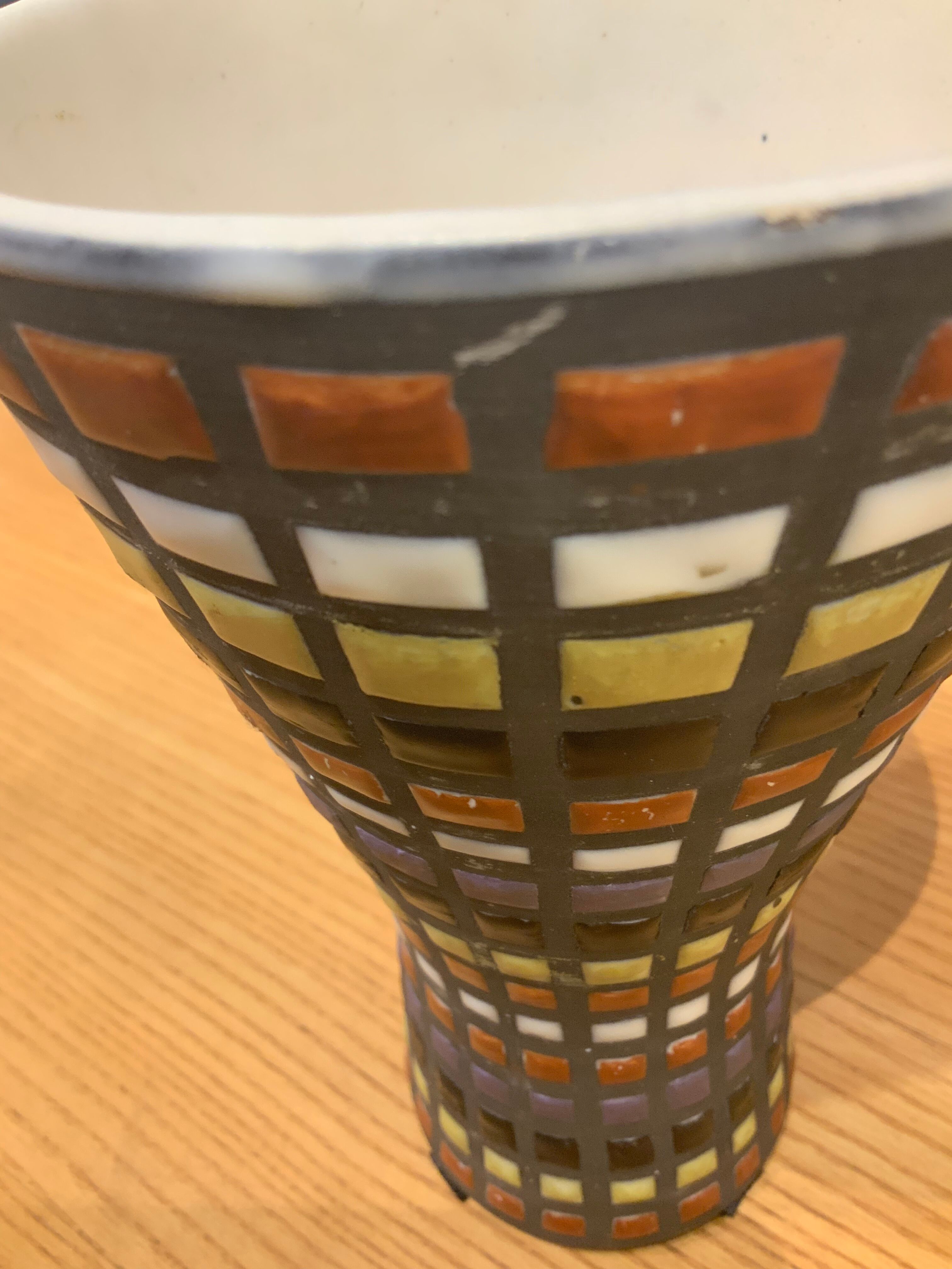Very nice vase by Roger Capron with grid décor