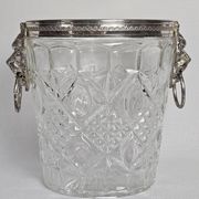 Lion head champagne bucket and its stand 20th century