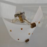 Vintage 1950 wall light in perspex and brass