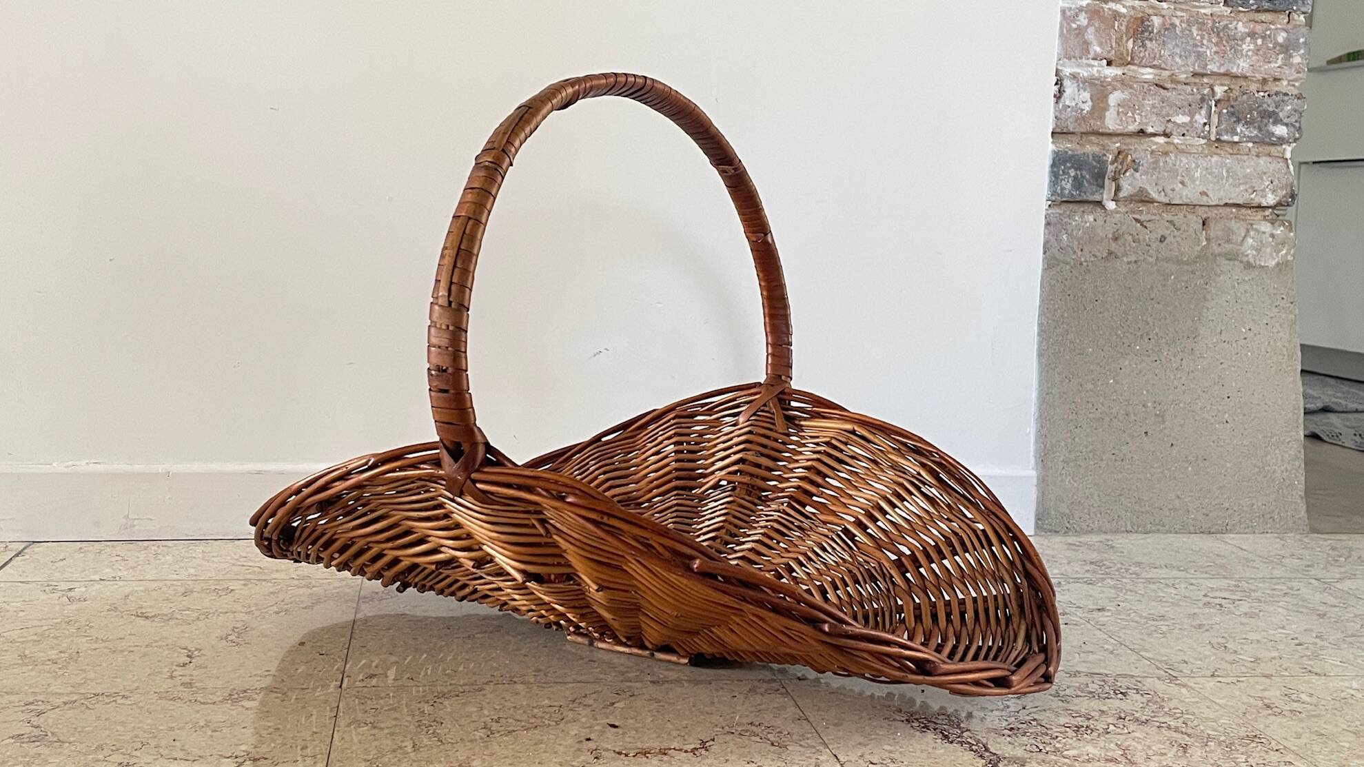 Vintage Rattan Log Basket