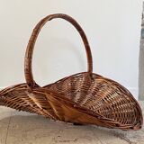 Vintage Rattan Log Basket