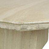 Vintage Octagonal Travertine Coffee Table 1970s Italian Design