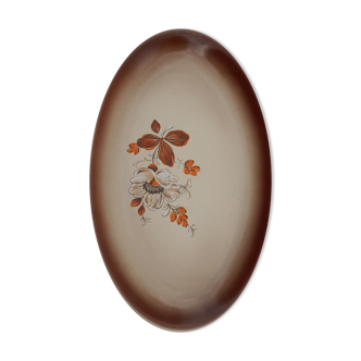 Plat ovale en faïence de Saint Amand modèle Eglantine L 36 cm