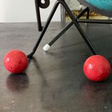 Wall coat holder vintage red balls