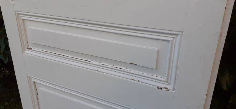 Communication door h216.5x87cm old paneled, molded