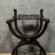 Dagobert Renaissance style armchair in solid wood, 19th century, circa 1850