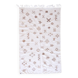 Tapis Kilim blanc à motif Berbère
