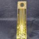 Citrine Drop Cut Engraved Glass Vase by Antonin Drobnik for ZBS, 1960s