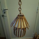Vintage 60s rattan pendant light
