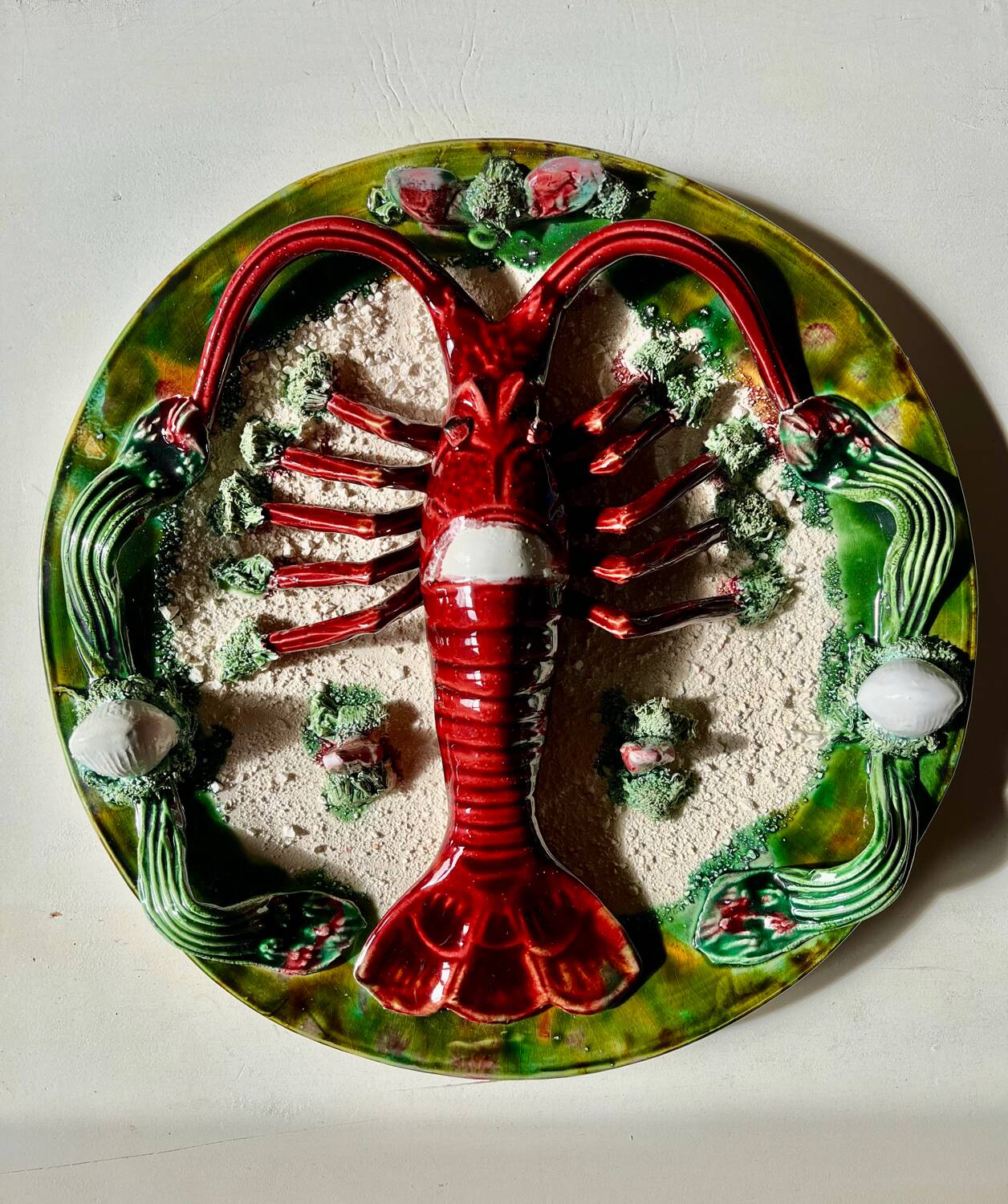 Decorative earthenware dish by J. Caldas da Rainha