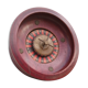 Old wooden casino roulette with 2 metal balls