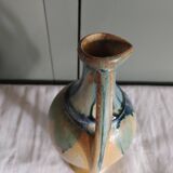 Ancien vase amphore en grès émaillé flammé