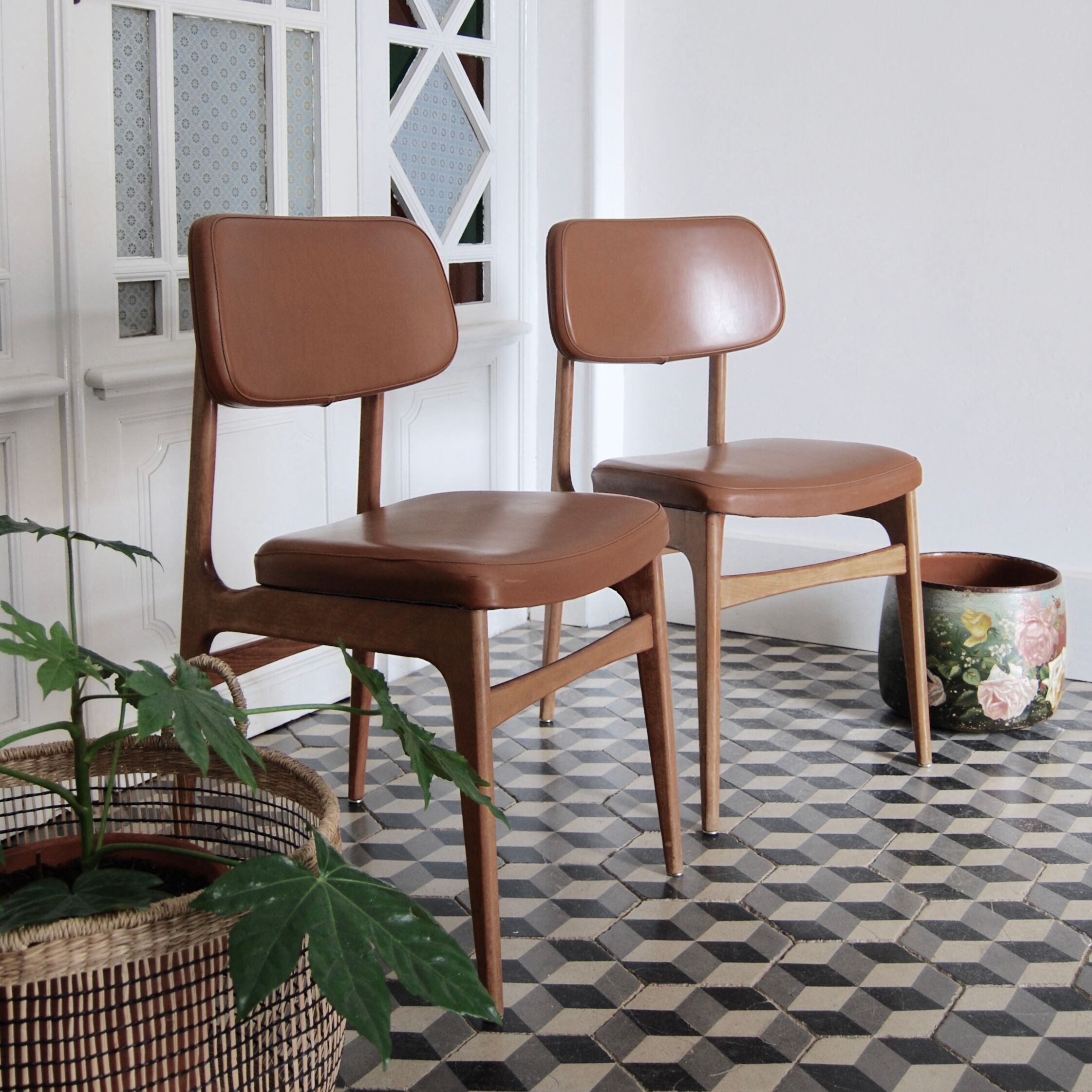 Scandinavian style chairs and wood