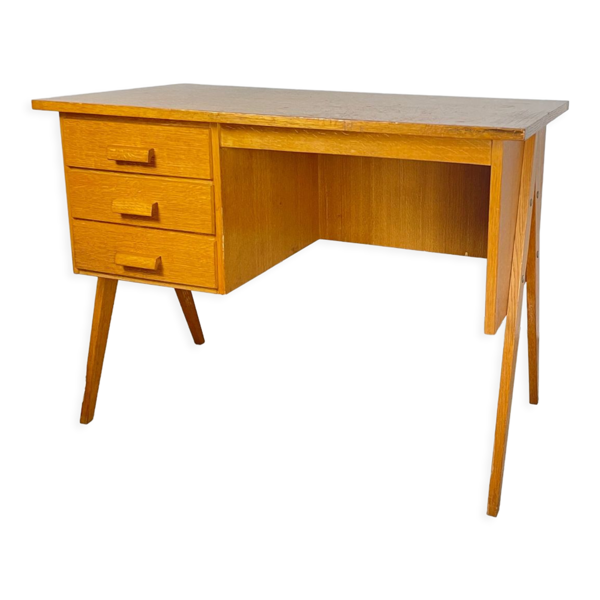 Desk feet compass in oak, 1950